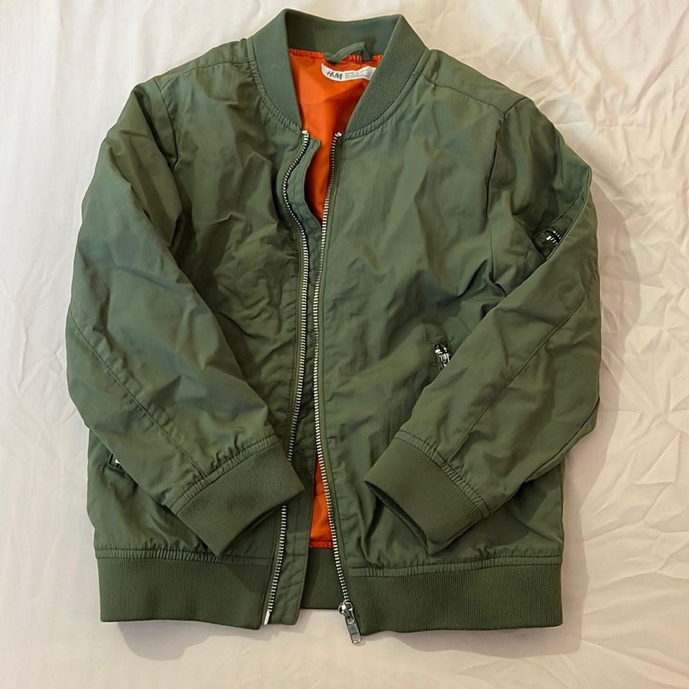 NWOT, Boys H&M army green bomber